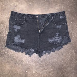 Black denim shorts from Target
